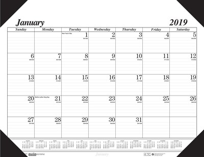 House of Doolittle 2019 Monthly Desk Pad Calendar Economy 18-1/2 x 13 Inches (HOD012402)