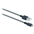 Staples 6 Braided Lightning to USB Charge/Sync Cable, Black/White