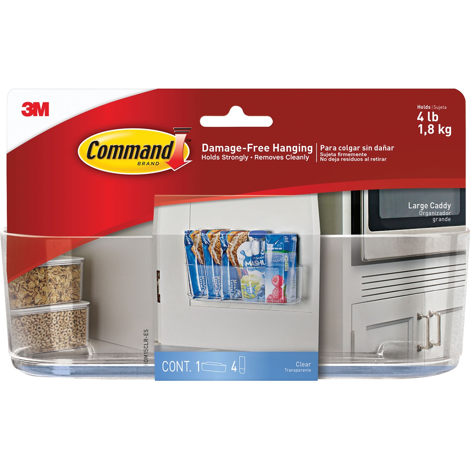 Command™ Large Caddy, Clear. (HOM15CLR-ES)