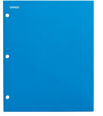 Staples 4-Pocket 3-Hole Punched Presentation Folder, Blue (56213-CC) | Quill