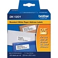Brother Genuine DK-1201 Label Printer Labels, 1.1W, White, 400/Roll