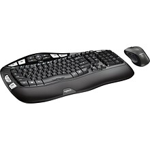 Logitech MK550 Wireless Desktop Wave Keyboard and Mouse Combo, Black (920-002555)