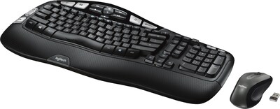 Logitech MK550 Wireless Desktop Wave Keyboard and Mouse Combo, Black (920-002555)