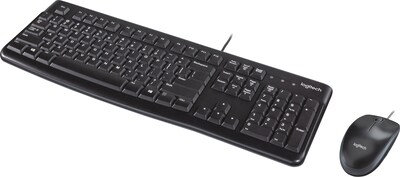 Logitech MK120 Optical Wired Keyboard and Mouse Combo, Black (920-002565)