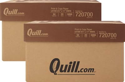 BOGO 50% OFF Quill Brand Print & Copy Paper, 8 1/2 x 11, 94 Bright, 20 LB, Case of 10 Reams