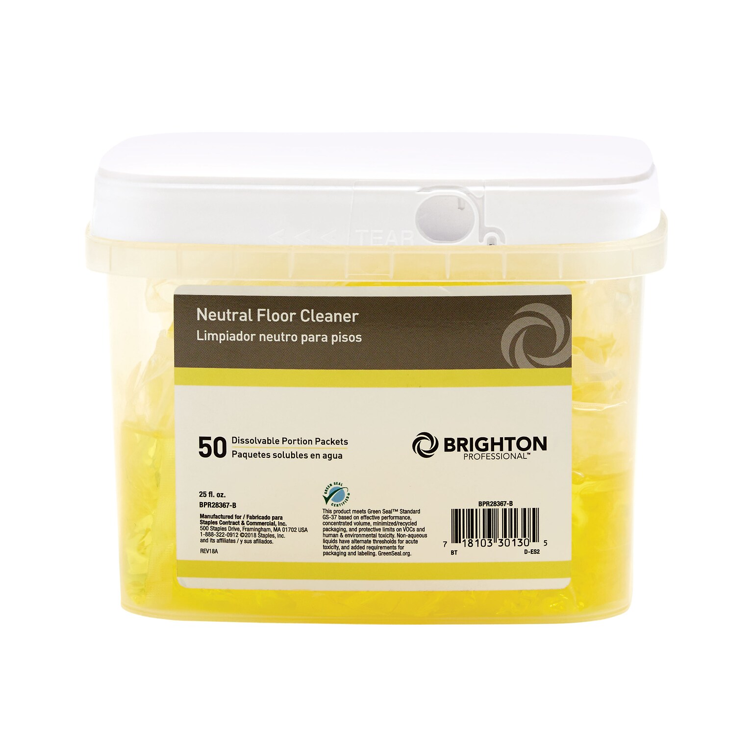Brighton Professional™ Neutral Floor Cleaner Dissolvable Portion Packets, Lavender Scented, 50/Pack (BPR28367-B)