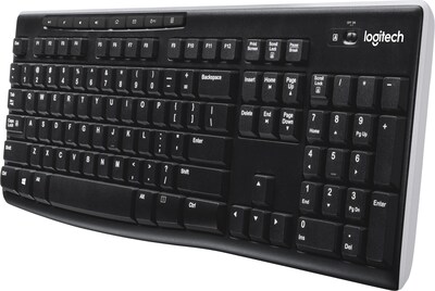 Logitech K270 USB Wireless Keyboard, Black (920-003051)