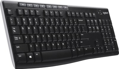 Logitech K270 USB Wireless Keyboard, Black (920-003051)