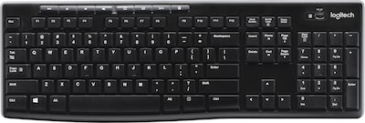 Logitech K270 USB Wireless Keyboard, Black (920-003051)