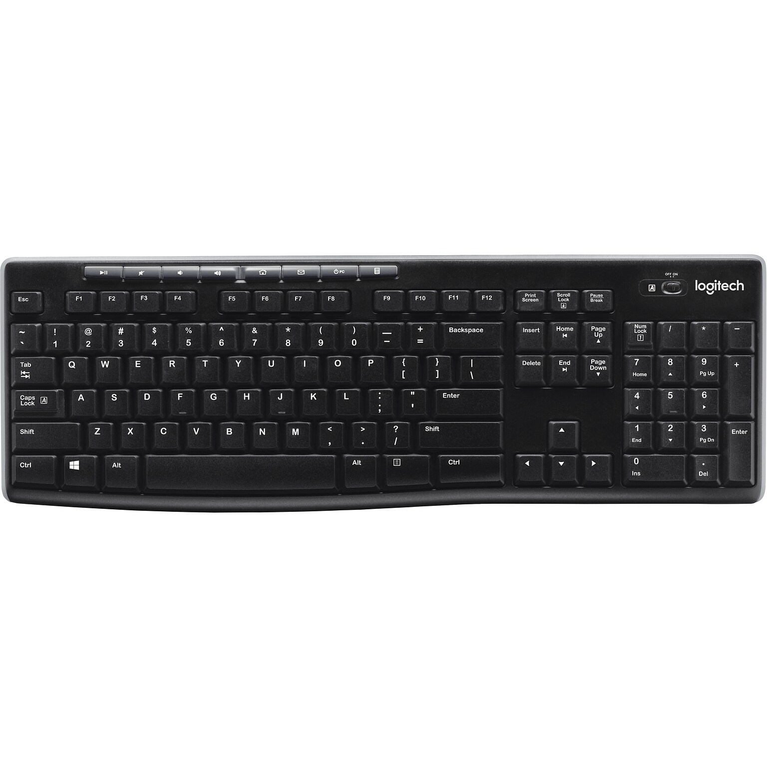 Logitech K270 USB Wireless Keyboard, Black (920-003051)