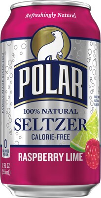 Polar® Raspberry Lime Seltzer, 12 oz. Cans, 24 Pack (1000230)