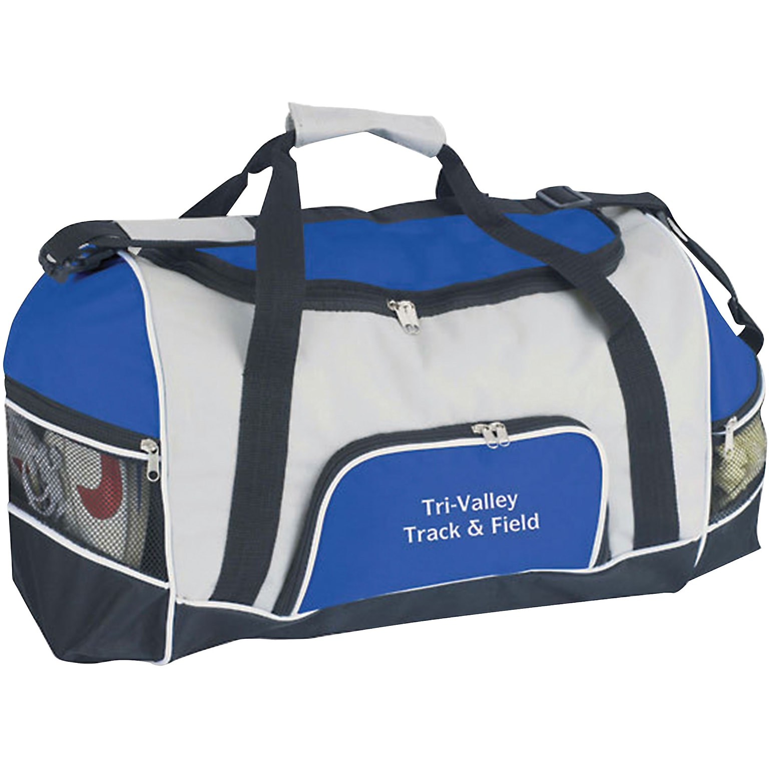 Custom Tri-Pocket Sports Duffel; 12x18, (QL43235)