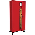 Sandusky Elite 78H Transport Mobile Wardrobe Steel Cabinet with 2 Shelves, Red (TAWR362472-01)