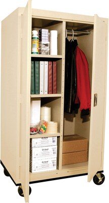 Sandusky Elite 66"H Transport Mobile Combination Steel Cabinet with 5 Shelves, Putty (TACR362460-07)