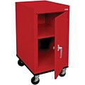 Sandusky Elite 36H Transport Work Height Storage Cabinet with 2 Shelves, Red (TA11182430-01)