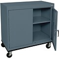 Sandusky Elite 36H Transport Work Height Storage Cabinet with 2 Shelves, Charcoal (TA11362430-02)