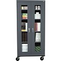 Sandusky See Thru 78H Transport Mobile Clearview Storage Cabinet with 5 Shelves, Charcoal (TA4V361872-02)