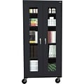 Sandusky See Thru 78H Transport Mobile Clearview Storage Cabinet with 5 Shelves, Black (TA4V361872-09)