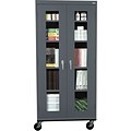 Sandusky See Thru 78H Transport Mobile Clearview Storage Cabinet with 5 Shelves, Charcoal (TA4V362472-02)