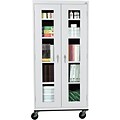 Sandusky See Thru 78H Transport Mobile Clearview Storage Cabinet with 5 Shelves, Dove Gray (TA4V362472-05)
