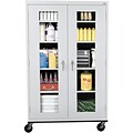 Sandusky See Thru 78H Transport Mobile Clearview Storage Cabinet with 5 Shelves, Dove Gray (TA4V462472-05)