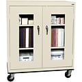 Sandusky See Thru 48H Transport Mobile Clearview Counter Height Cabinet with 3 Shelves, Putty (TA2V361842-07)