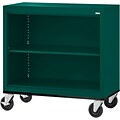 Sandusky® Elite 36 2-Shelf Welded Mobile Bookcase, Forest Green (BM10361830-08)