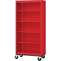 Sandusky® Elite 78 5-Shelf Welded Mobile Bookcase, Red (BM40361872-01)