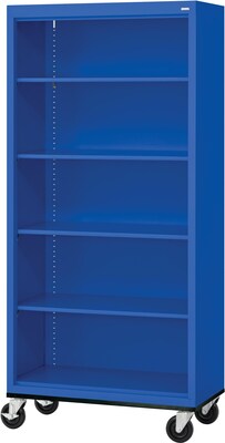 Sandusky® Elite 78 5-Shelf Welded Mobile Bookcase, Blue (BM40361872-06)
