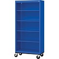 Sandusky® Elite 78 5-Shelf Welded Mobile Bookcase, Blue (BM40361872-06)