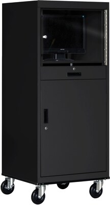 Edsal® 63 Mobile Security Computer Cabinet, Black (CSC6900-BLK)