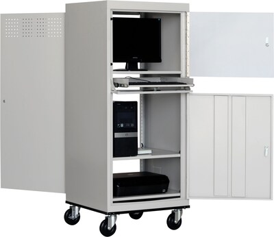 Sandusky Lee® 58 Mobile Security Computer Cabinet, Dove Grey (CSC6900-GY)
