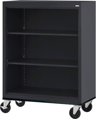 Sandusky 48 3-Shelf Metal Mobile Bookcase, Black (BM20361842-09)