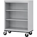 Sandusky 48 3-Shelf Metal Mobile Bookcase, Dove Gray (BM20361842-05)