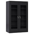 Sandusky Stationary 72H Metal Front Cabinet with 5 Shelves, Black (EA4M462472-09)