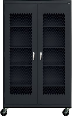 Sandusky 78H Mobile Metal Front Cabinet with 5 Shelves, Black (TA4M462472-09)