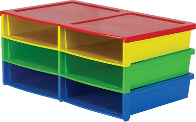 Storex Quick Stack Literature Organizer with 6 Compartments, 8.7 x 13.6 x 20.5, Classroom Colors