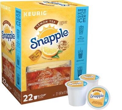 Snapple Lemon Iced Tea, Keurig K-Cup Pods, 22/Box (6870)