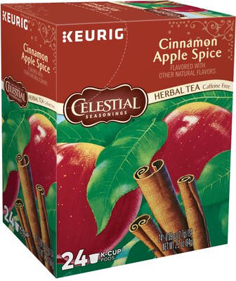 Celestial Seasonings Cinnamon Apple Spice al Tea, Keurig K-Cup Pods, 24/Box (6119)