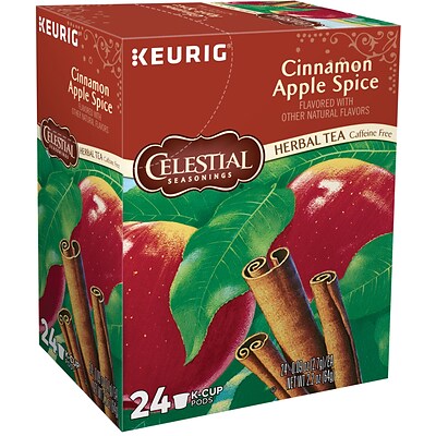 Celestial Seasonings Cinnamon Apple Spice al Tea, Keurig K-Cup Pods, 24/Box (6119)