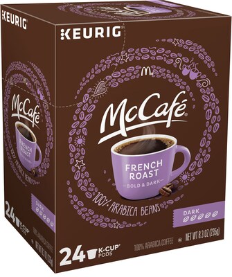 McCafe French Roast Coffee, Keurig K-Cup Pods, Dark Roast, 24/Box (5000201378)