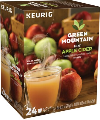 Green Mountain Hot Apple Cider Fruit Brew Seasonal, Keurig® K-Cup® Pods, 24/Box (6201)
