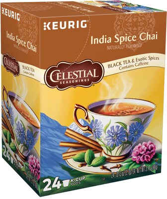 Celestial Seasonings India Spice Chai Tea, Keurig® K-Cup®p Pods, 24/Box (14738)