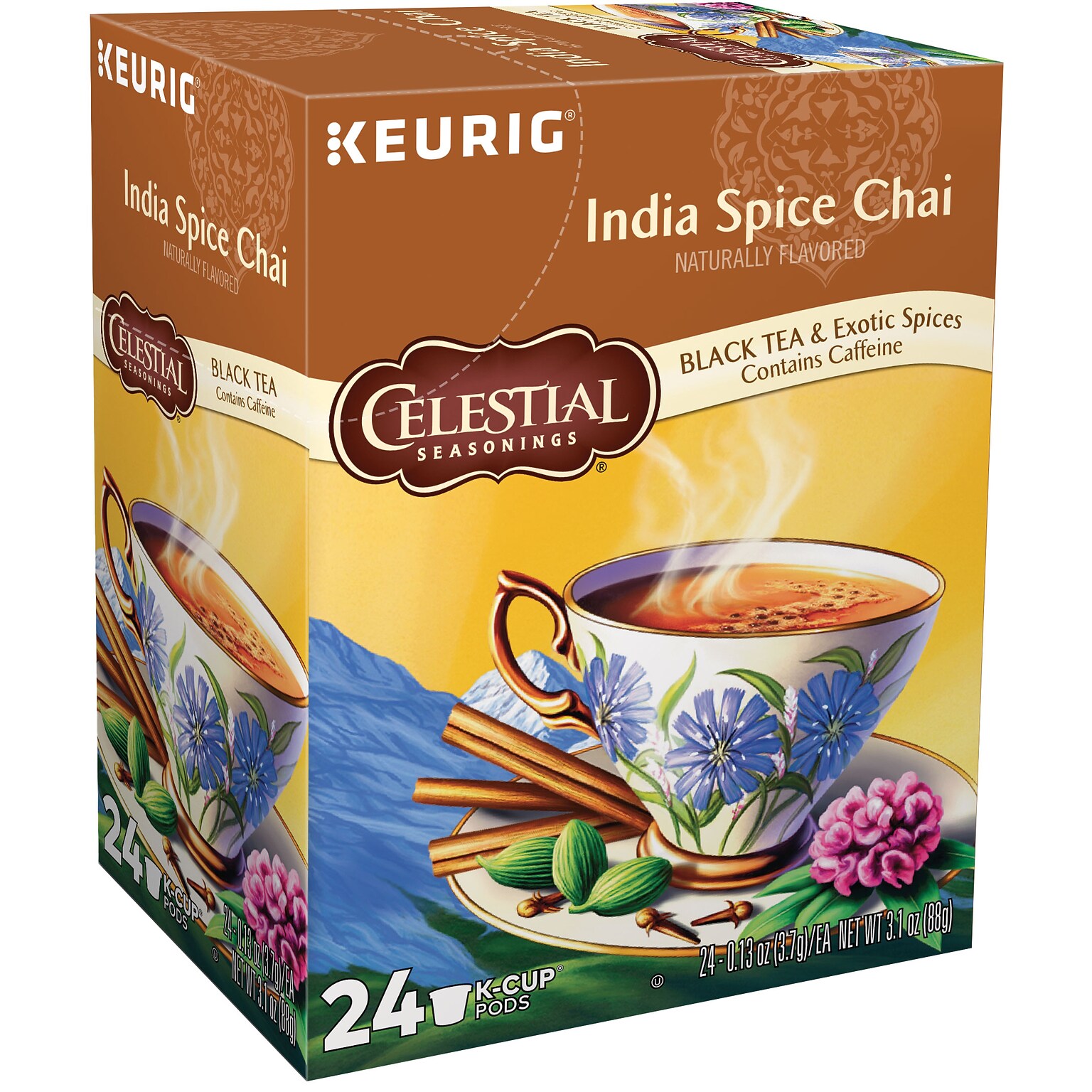 Celestial Seasonings India Spice Chai Tea, Keurig® KCup®p Pods, 24/Box