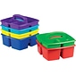 Storex Small Classroom Caddies with 3 Compartments, 5.25" x 9.25" x 9.25", Assorted Colors, 6/Carton (00940U06C)