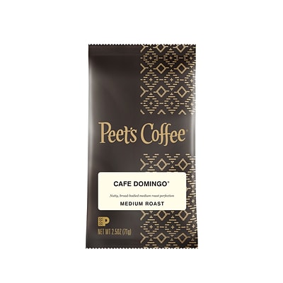 Peets Coffee Cafe Domingo Blend Coffee Portion Packs, Medium Roast, 2.5 oz., 18/Box (PCECDOP25)