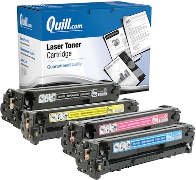 Quill Brand® Remanufactured B/C/Y/M Standard Laser Toner Cartridge Replacement for HP 131A, 4/PK (CF