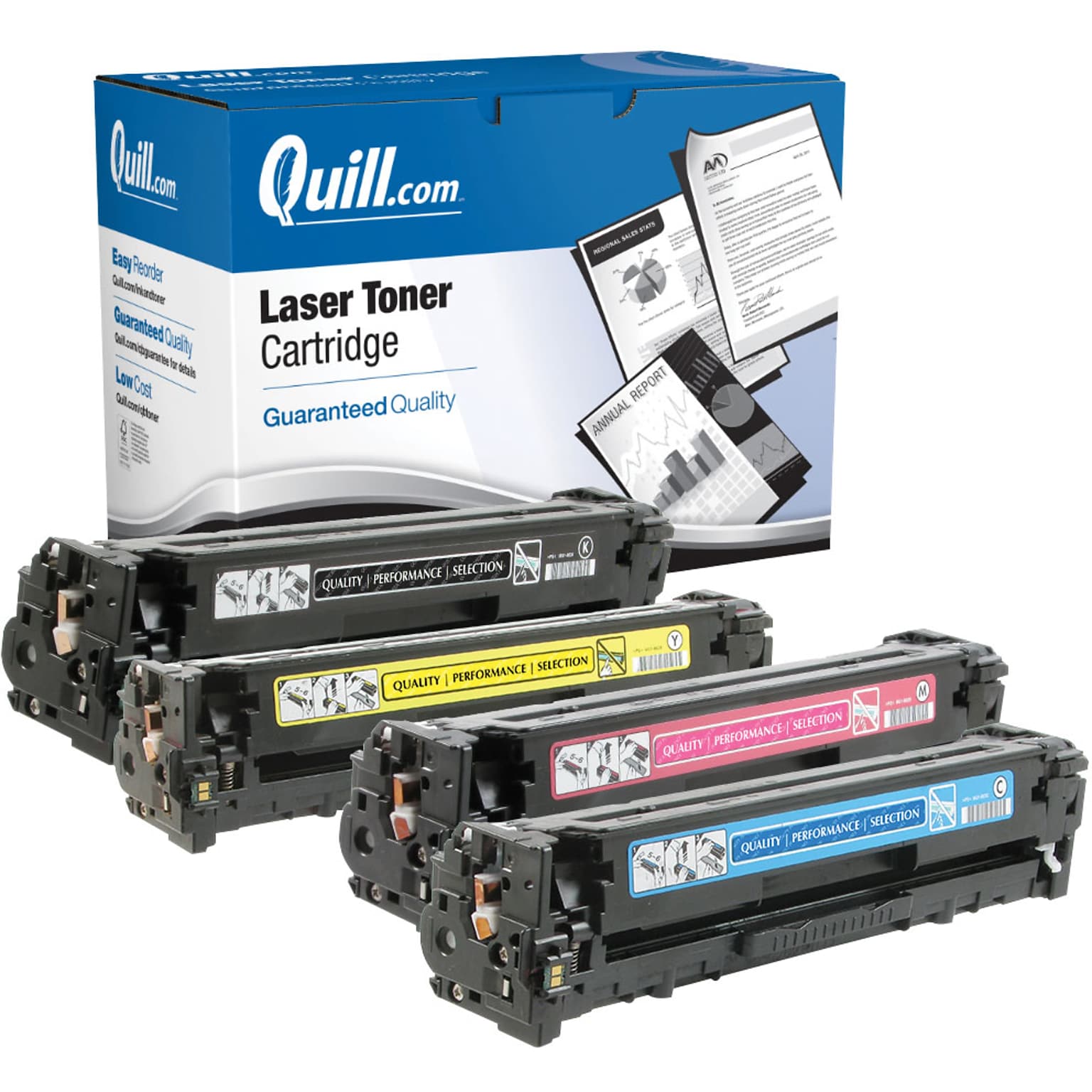 Quill Brand® Remanufactured B/C/Y/M Standard Laser Toner Cartridge Replacement for HP 131A, 4/PK (CF210AQ1)