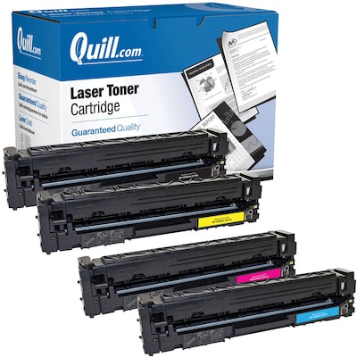 Quill Brand® Remanufactured B/C/Y/M Standard Laser Toner Cartridge Replacement for HP 201A , 4/PK (C