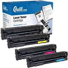 Quill Brand® Remanufactured B/C/Y/M Standard Laser Toner Cartridge Replacement for HP 201A , 4/PK (C